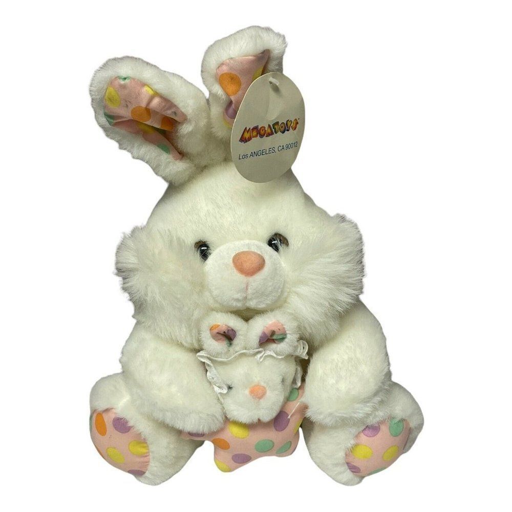 Bunny Easter Spring Rabbit Plush Stuffed Animal Megatoys Mom Baby Original Tag